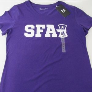 Stephen F Austin Womens Purple Under Armour fit Graphic‎ T SHIRT Size M New